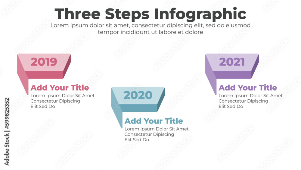 Business infographic template with 3 steps or options for presentation