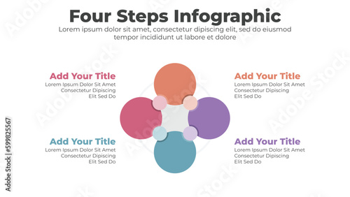 Modern business infographic template with 4 steps or options