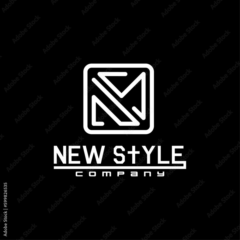 Simple NS Logo Design, Letter NS Square Logo Simple NS Logo Design, Letter NS Square Logo