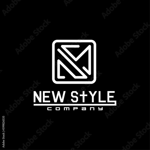 Simple NS Logo Design, Letter NS Square Logo