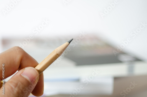 Pencil on blur background in creative cocept.