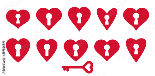 Heart shaped padlocks vecto...