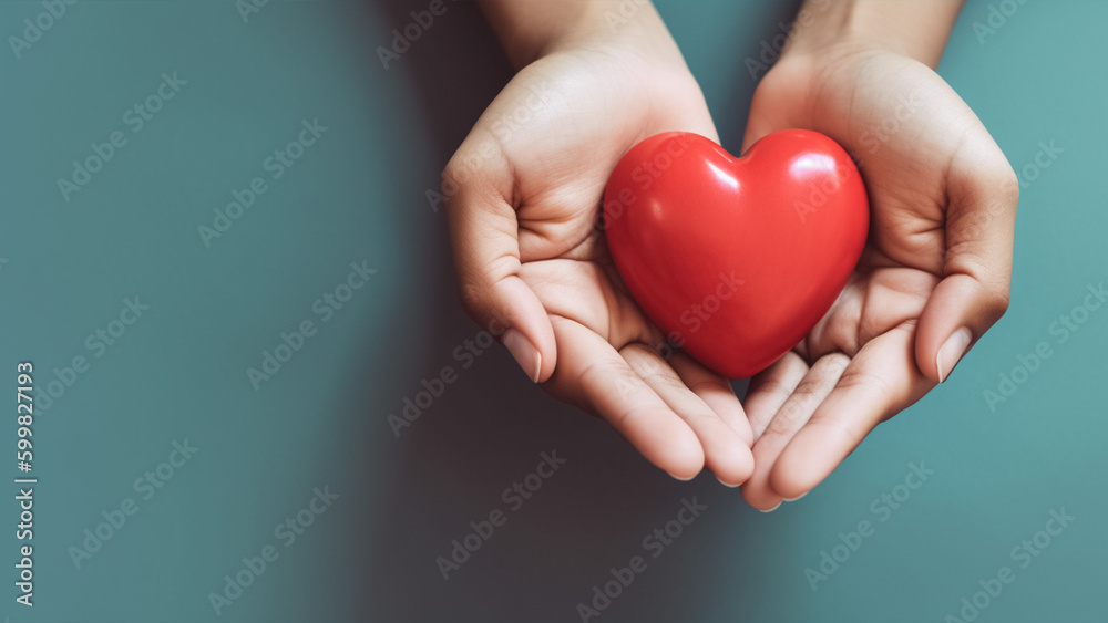 Hands Holding Red Heart - Symbolic of Health, Love, Organ Donation, and Mindfulness for World Health and Mental Health Days Hands Holding Red Heart - Symbolic of Health, Love, Organ Donation, and Mindfulness for World Health and Mental Health Days
