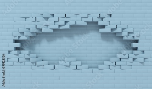 mur de briques en partie d  moli - rendu 3D