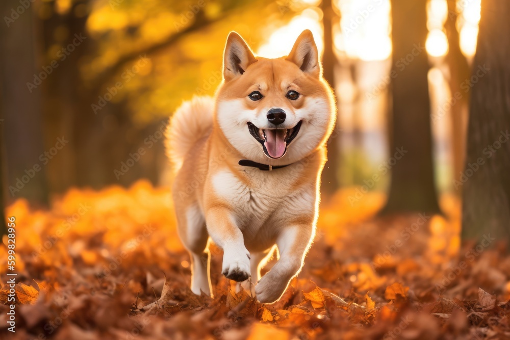 Shiba Inu smiling happily