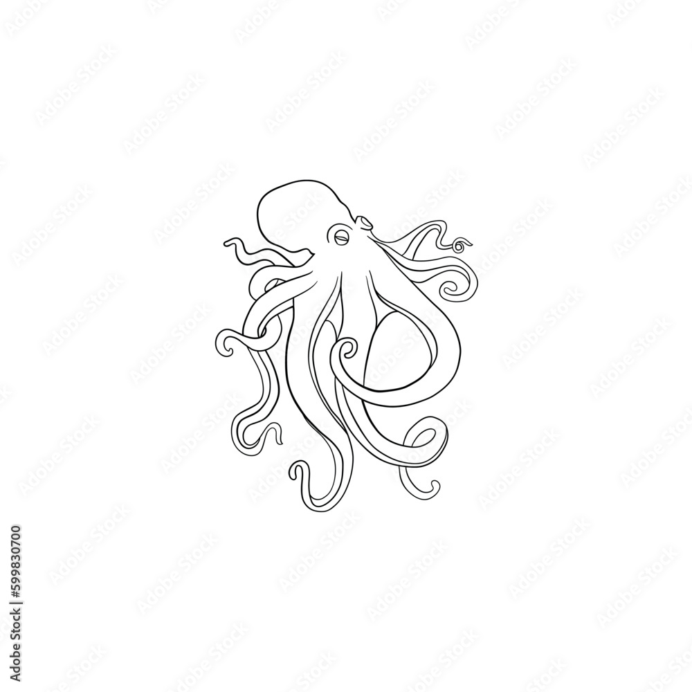 Fototapeta premium Octopus logo. Isolated octopus on white background