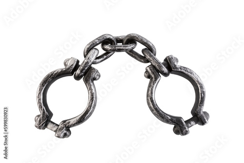 Old shackles isolated on white background with clipping path