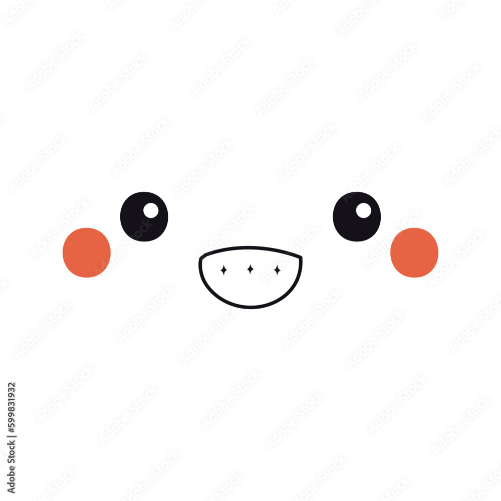 Kawaii face, cute cartoon face illustration. Hand drawn Japanese, anime, manga style design, isolated vector. Kids print element, facial expression, emotion, avatar, icon Kawaii face, cute cartoon face illustration. Hand drawn Japanese, anime, manga style design, isolated vector. Kids print element, facial expression, emotion, avatar, icon
