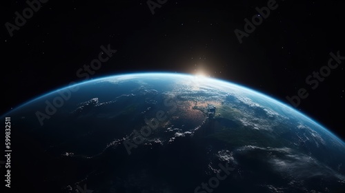 Image of earth from outer space. Generative AI
