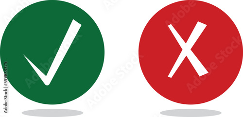 Yes and no buttons. Vector graphic.