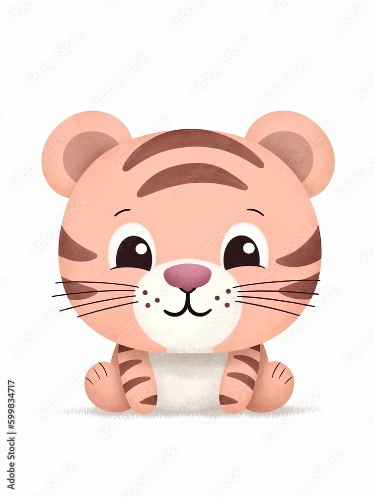 Tiger Nursery Room Wall Decor Gender Neutral Cute Cartoon Watercolor Painting Decoration Tiger Nursery Room Wall Decor Gender Neutral Cute Cartoon Watercolor Painting Decoration