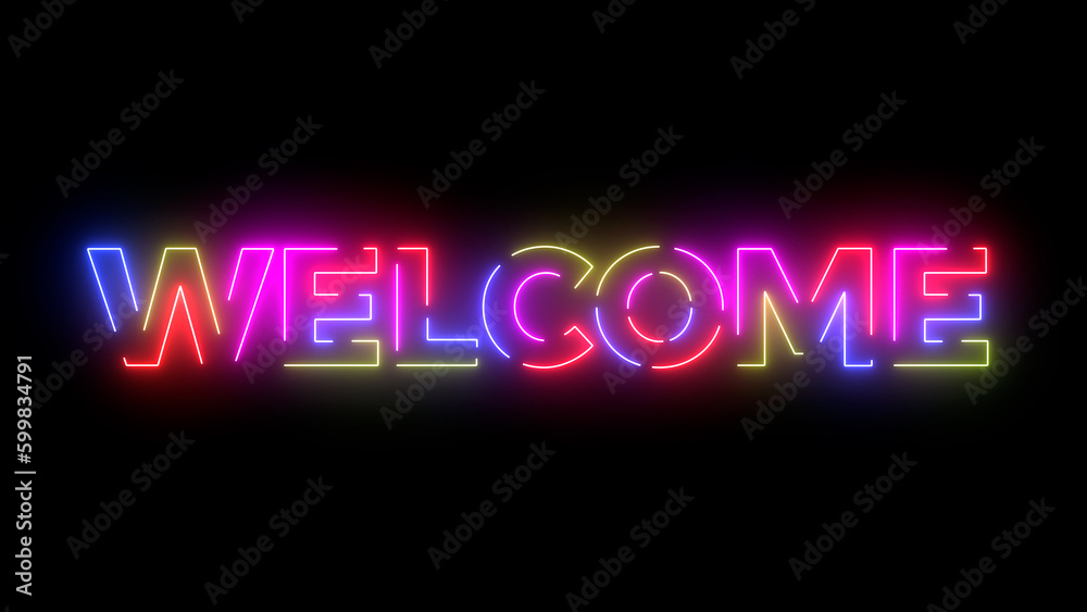 Welcome colored text. Laser vintage effect. 