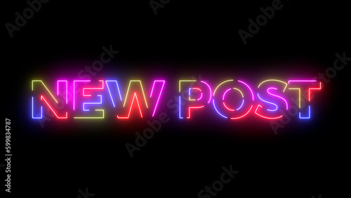 New post colored text. Laser vintage effect. 