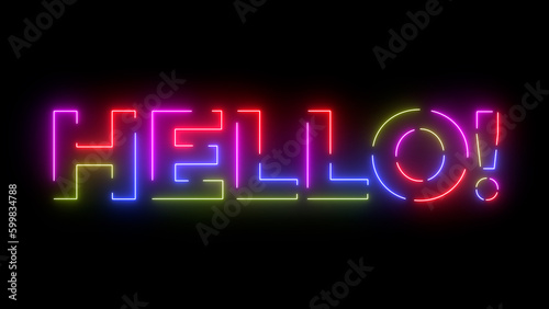Hello colored text. Laser vintage effect. 