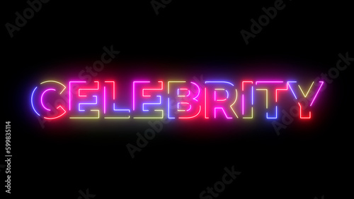 Celebrity colored text. Laser vintage effect. 