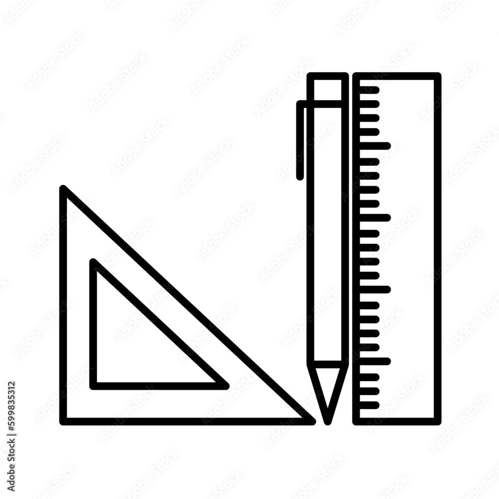 Design construction icon with black outline style. thin, art, sign, idea, digital, computer, development. Vector illustration