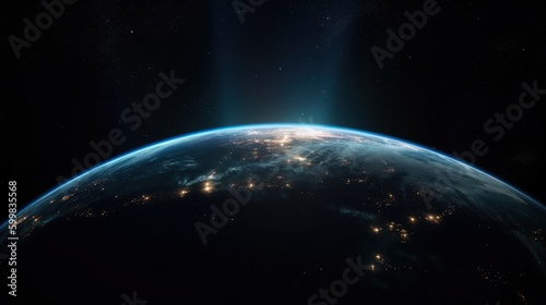 Image of earth from outer space. Generative AI