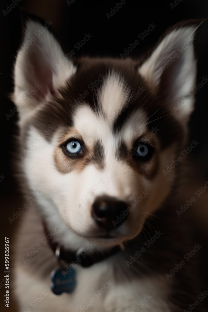 Generative ai illustration of a husky puppy