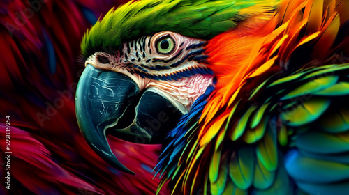 Generative ai illustration of a parrot