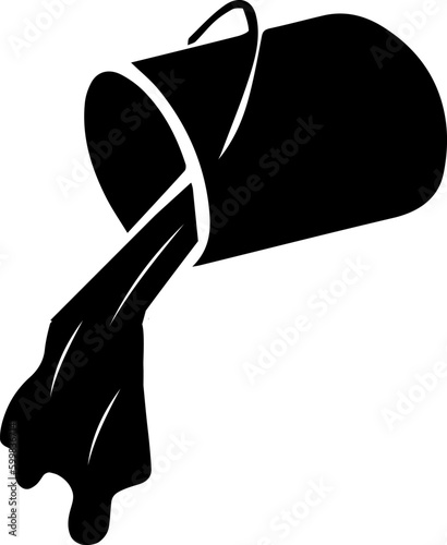 pouring paint from bucket icon vector silhouette