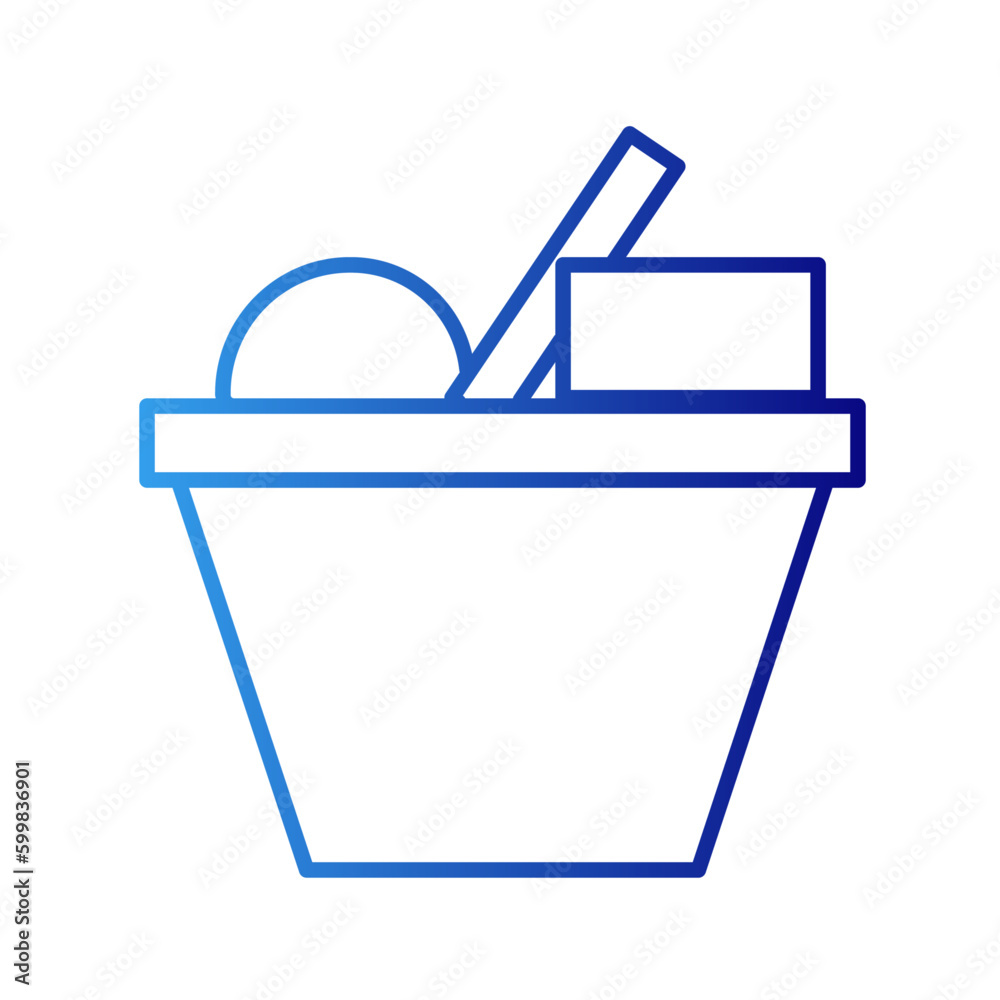 Basket shopping icon with blue gradient outline style. delivery, button, supermarket, set, object, box, e-commerce. Vector Illustration Basket shopping icon with blue gradient outline style. delivery, button, supermarket, set, object, box, e-commerce. Vector Illustration