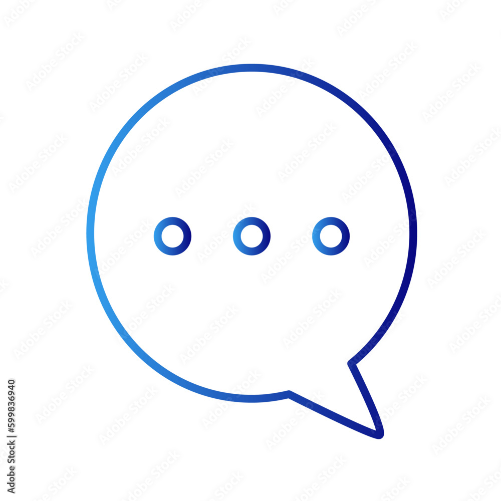Chat shopping icon with blue gradient outline style. information, online, group, graphic, shape, chatting, line. Vector Illustration Chat shopping icon with blue gradient outline style. information, online, group, graphic, shape, chatting, line. Vector Illustration