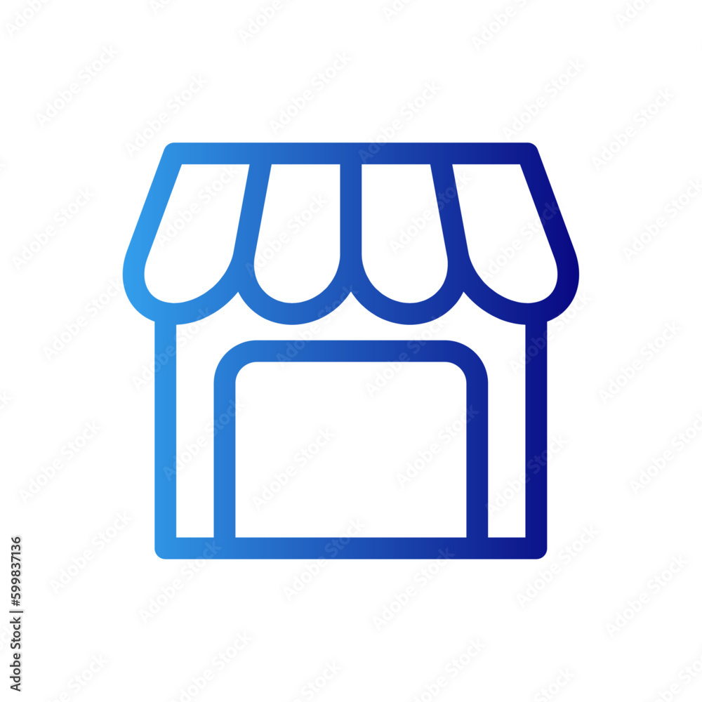 Store shopping icon with blue gradient outline style. line, commerce, discount, outline, commercial, payment, e-commerce. Vector Illustration Store shopping icon with blue gradient outline style. line, commerce, discount, outline, commercial, payment, e-commerce. Vector Illustration