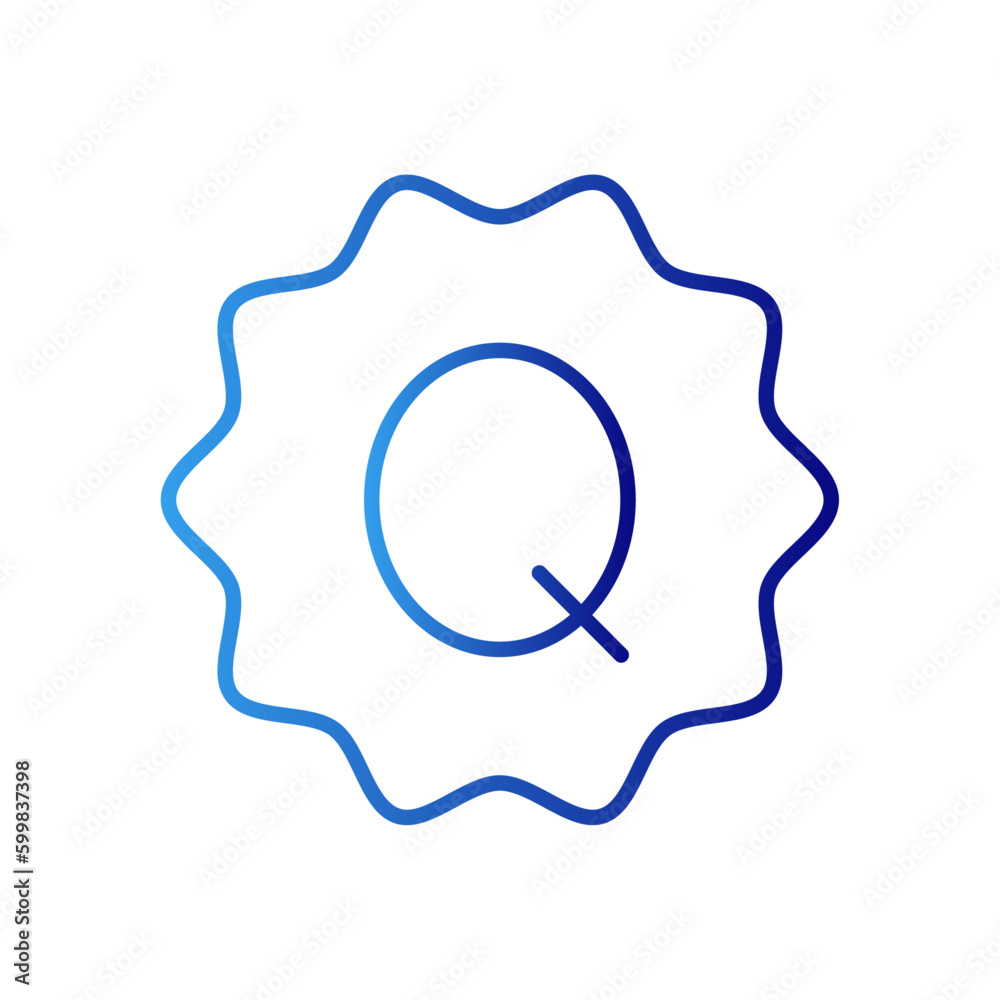 Quality shopping icon with blue gradient outline style. thin, design, certified, check, approve, set, label. Vector Illustration Quality shopping icon with blue gradient outline style. thin, design, certified, check, approve, set, label. Vector Illustration