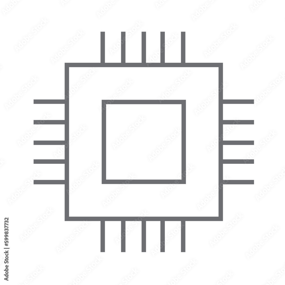 Hardware information technology icon with black outline style