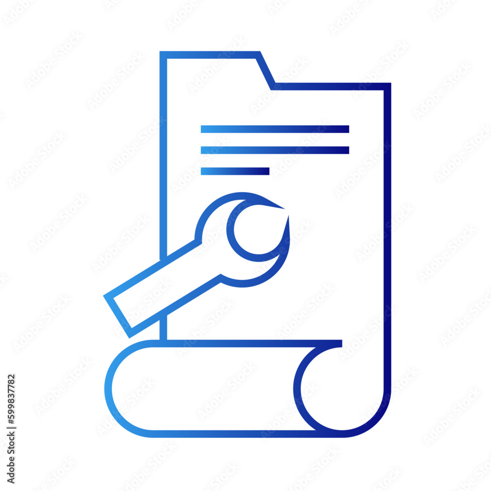 Service level agreement information technology icon with blue gradient ...
