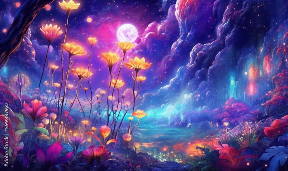 Fototapeta premium Leuchtende Blumen der Nacht