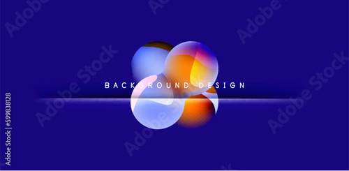 Spheres and circles abstract background  trendy colorful design. Vector Illustration For Wallpaper  Banner  Background  Card  Book Illustration  landing page