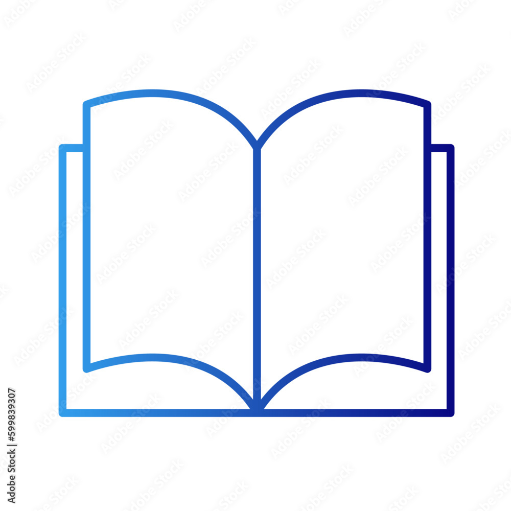Reading education icon with blue gradient outline style. literature, collection, thin, dictionary, student, novel, logo, reader. Vector Illustration Reading education icon with blue gradient outline style. literature, collection, thin, dictionary, student, novel, logo, reader. Vector Illustration