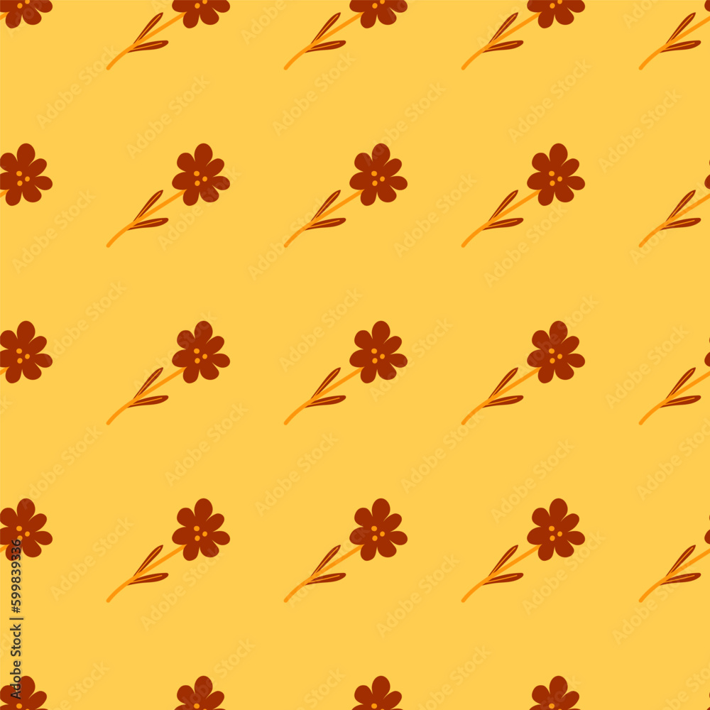 Little flower seamless pattern in naive art style. Decorative floral ornament wallpaper.