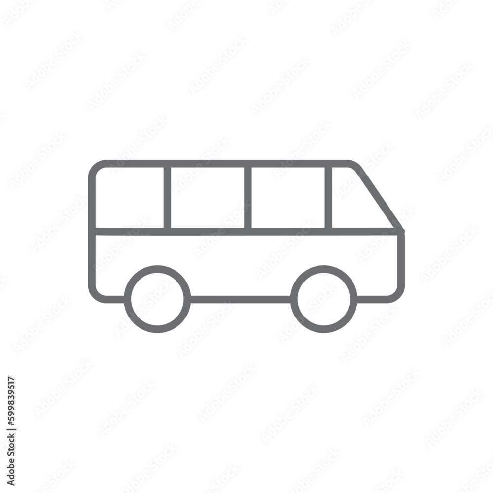 Bus school education icon with black outline style. library, blackboard, college, bag, sign, school bus, knowledge. Vector Illustration Bus school education icon with black outline style. library, blackboard, college, bag, sign, school bus, knowledge. Vector Illustration