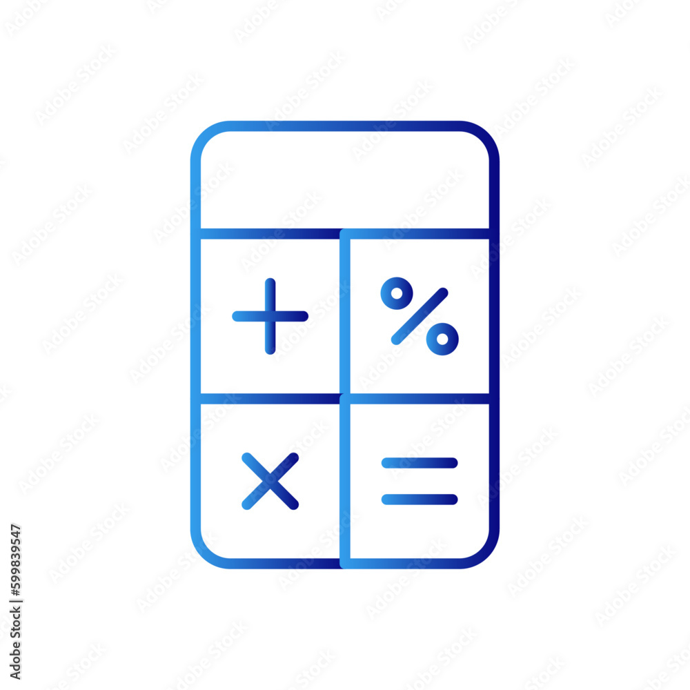Math education icon with blue gradient outline style. sign, design, science, school, graphic, mathematics, calculator. Vector Illustration Math education icon with blue gradient outline style. sign, design, science, school, graphic, mathematics, calculator. Vector Illustration
