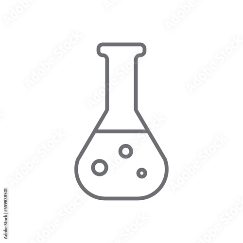 Chemistry education icon with black outline style. outline, literature, computer, art, technology, logo, laboratory. Vector Illustration