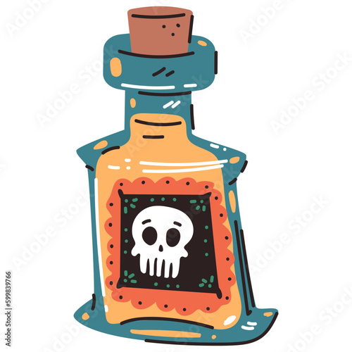 Tequila bottle vector cartoon illustration isolated on a white background.