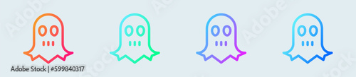 Ghost line icon in gradient colors. Soul signs vector illustration.