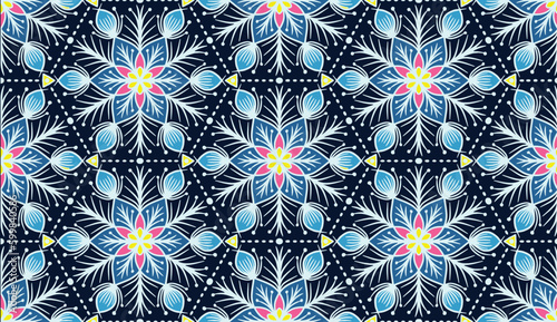 Geometric ethnic pattern seamless flower color. seamless pattern. Design for fabric,curtain,background,carpet,wallpaper,clothing,wrapping,Batik,mandalas,fabric,Vector illustration. pattern style.