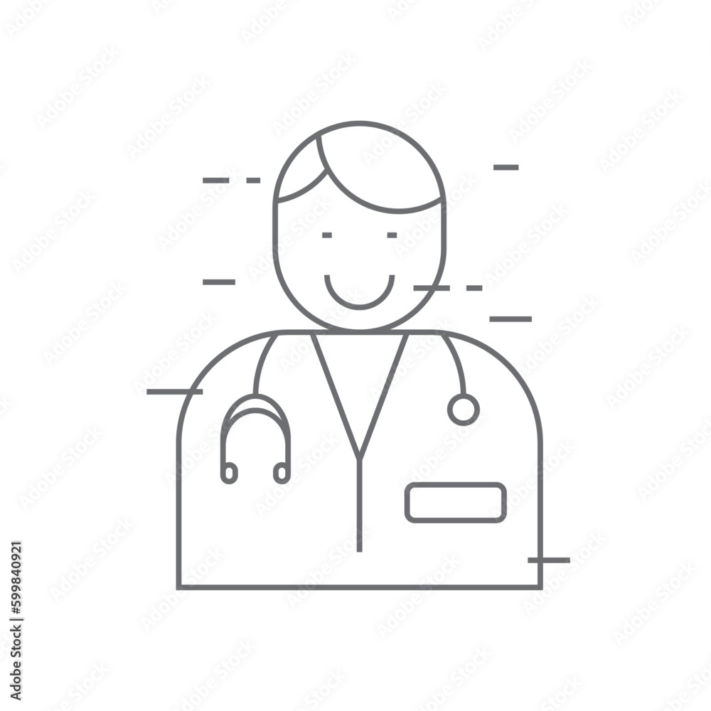 Doctor digital healthcare icon with black outline style. specialist, patient, outline, staff, clinical, job, web. Vector Illustration Doctor digital healthcare icon with black outline style. specialist, patient, outline, staff, clinical, job, web. Vector Illustration
