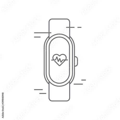 Hand band healthcare digital healthcare icon with black outline style. background, run, accident, bandage, pulse, graphic, plaster. Vector Illustration