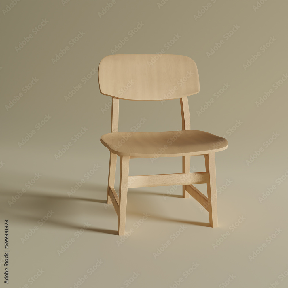 The 3D model render chair design Stock Illustration | Adobe Stock