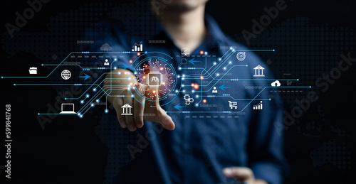 Businessman using technology concept