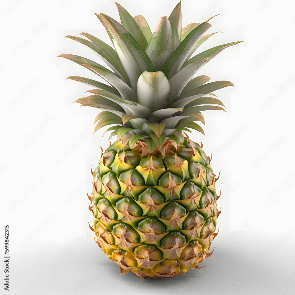 Fototapeta premium Pineapple isolated on transparent background, generative AI