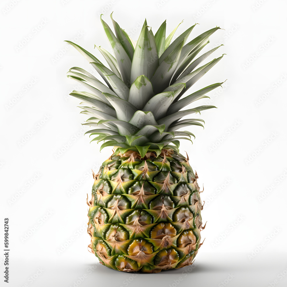 Fototapeta premium Pineapple isolated on transparent background, generative AI