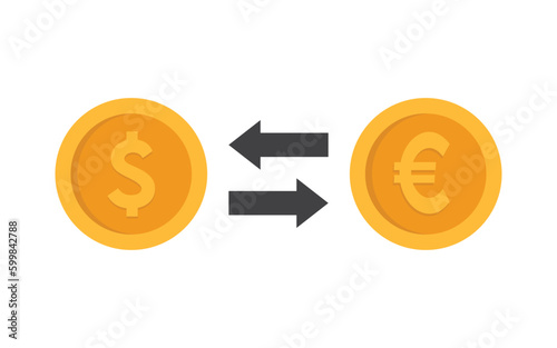 Dollar euro money exchange icon vector sign ,money exchange vector icon