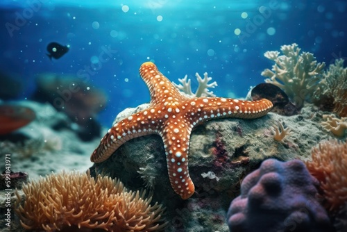 Starfish in the sea, generative ai © AI BLONDY