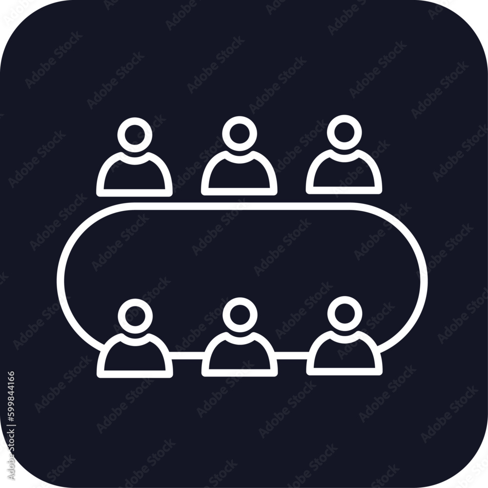 Group meeting icon with black filled line outline style. seminar, conference, handshake, success, connection, simple, website. Vector Illustration Group meeting icon with black filled line outline style. seminar, conference, handshake, success, connection, simple, website. Vector Illustration
