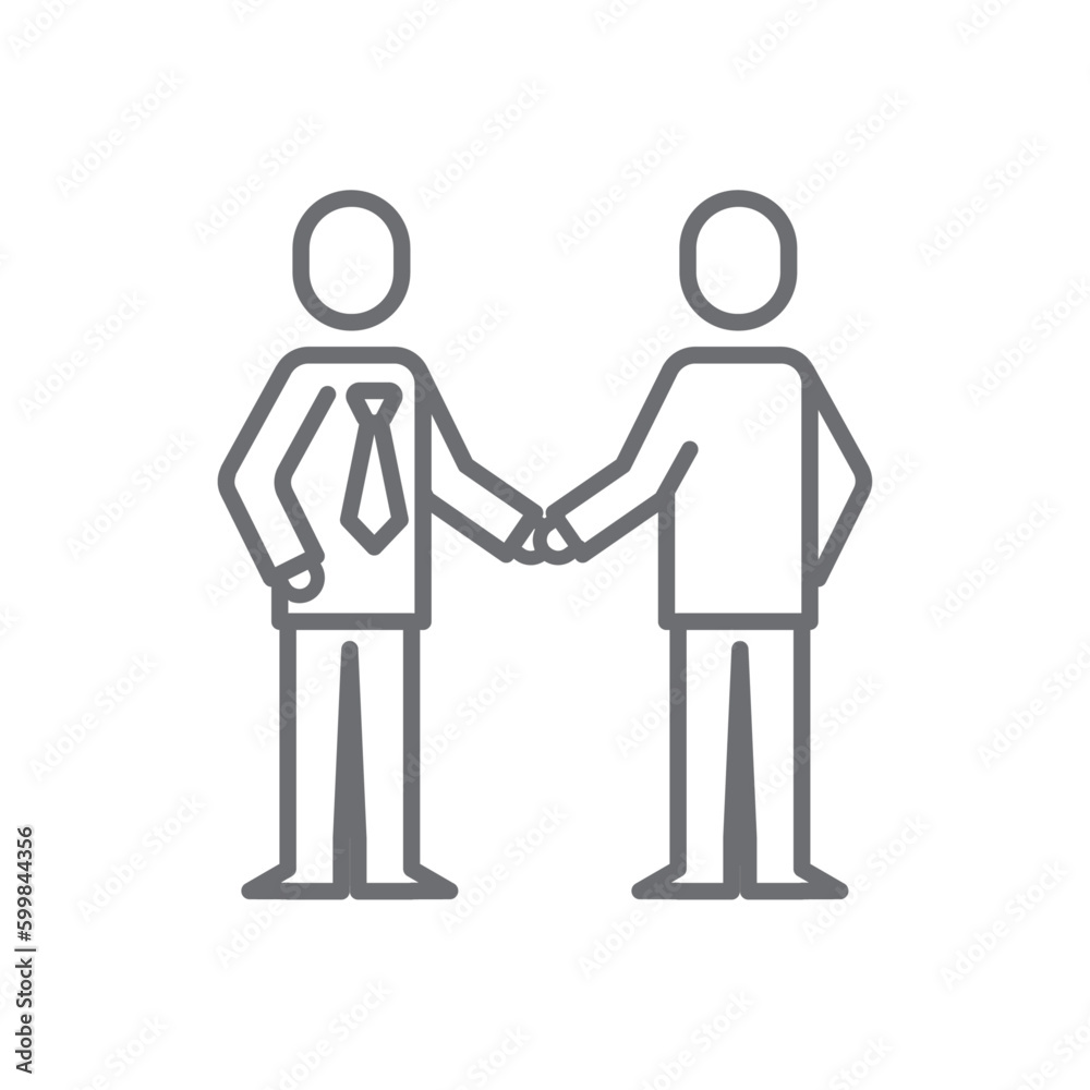 Meeting meeting icon with black outline style. training, video, leadership, chat, member, cooperation, handshake. Vector Illustration Meeting meeting icon with black outline style. training, video, leadership, chat, member, cooperation, handshake. Vector Illustration
